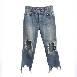 Free People Distressed Blue Jeans
